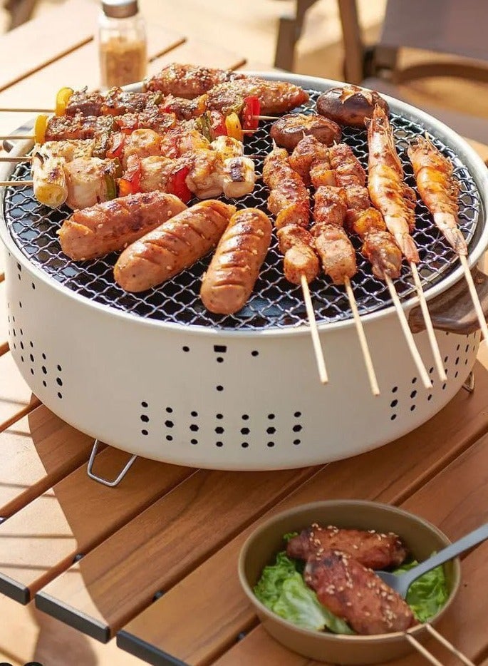 Ideal for holidays, camping, events, and family gatherings, this portable grill is perfect for direct grilling and suitable for chicken, kofta, meat, and vegetables. It's easy to clean and comes in multiple colors. - Image 2